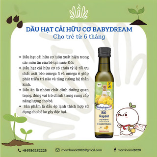 Dầu hạt cải hữu cơ Babydream ...