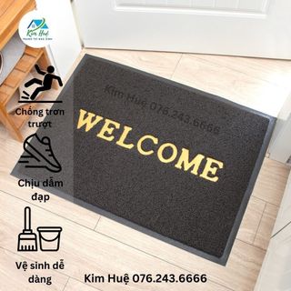 Thảm Nhựa Chùi Chân Welcome nhựa PVC 3A chống trơn trượt, sang trọng, bền đẹp - Trang trí Kim Huệ