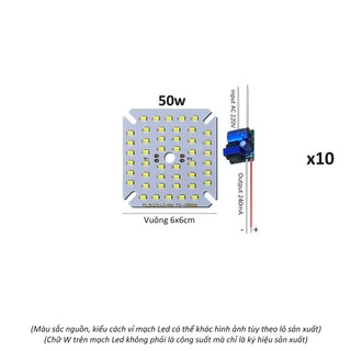 10 vỉ mạch đèn led 50w mắt chip led 2835 siêu sáng kèm nguồn ic driver ac220v posson mlc-50x