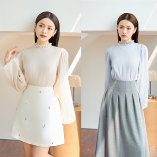 áo tơ kết cườm cổ Santi top