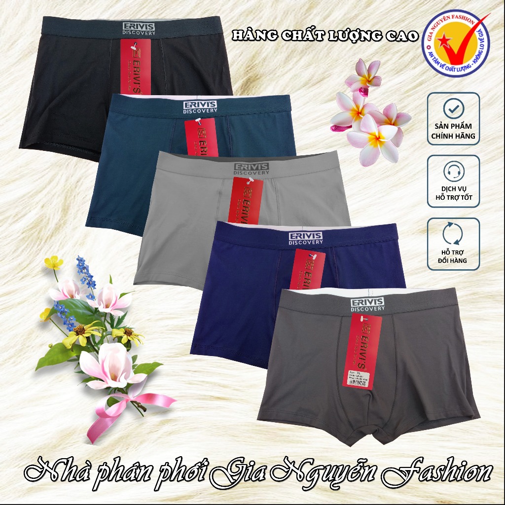 1 chiếc quần lót nam BOXER hiệu Erivis, chất liệu Cottom bambo, co giãn 4 chiều. Hàng Việt Nam chất 