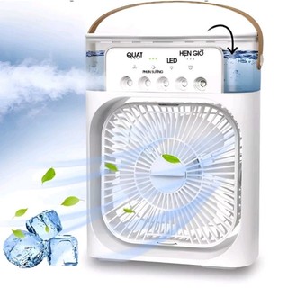 Quạt Phun Sương Điều Hoà Không Khí 600ml 3 Chế Độ Làm Mát Tích Hợp Đèn Led Tiện Dụng TVQ Store