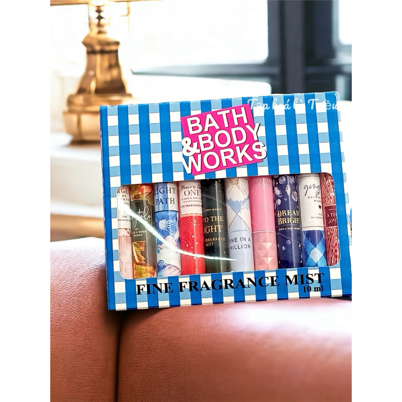 Hàng Mỹ Set 10 Chai Xịt Thơm Body Mist Bath And Body Works Size Mini 10ml
