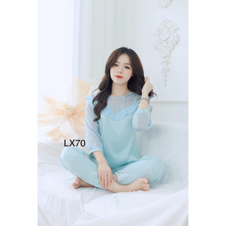 Set bộ đồ mặc nhà chất lụa tơ cao cấp