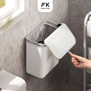 Thùng đựng rác phòng tắm treo tường FEEKA có nắp sang trọng, thùng rác treo tủ bếp mini cỡ lớn nhỏ dễ thương