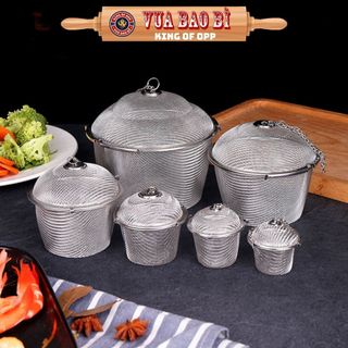 Lọc inox hình trụ lưới cao cấp 304, nhiều kích thước, có dây treo - VUA BAO BÌ