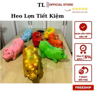 Heo Đất, Lợn Đất Dài Nằm, Ống Heo Tiết Kiệm 7 Sắc Cầu Vồng May Mắn TC04