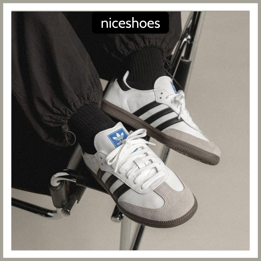 Giày Adidas Samba Trắng Đen, Giày Adidas Sọc Full Trắng Đen Kiểu Dáng Thể Thao Full Bill Box - Niceshoes | BigBuy360 - bigbuy360.vn