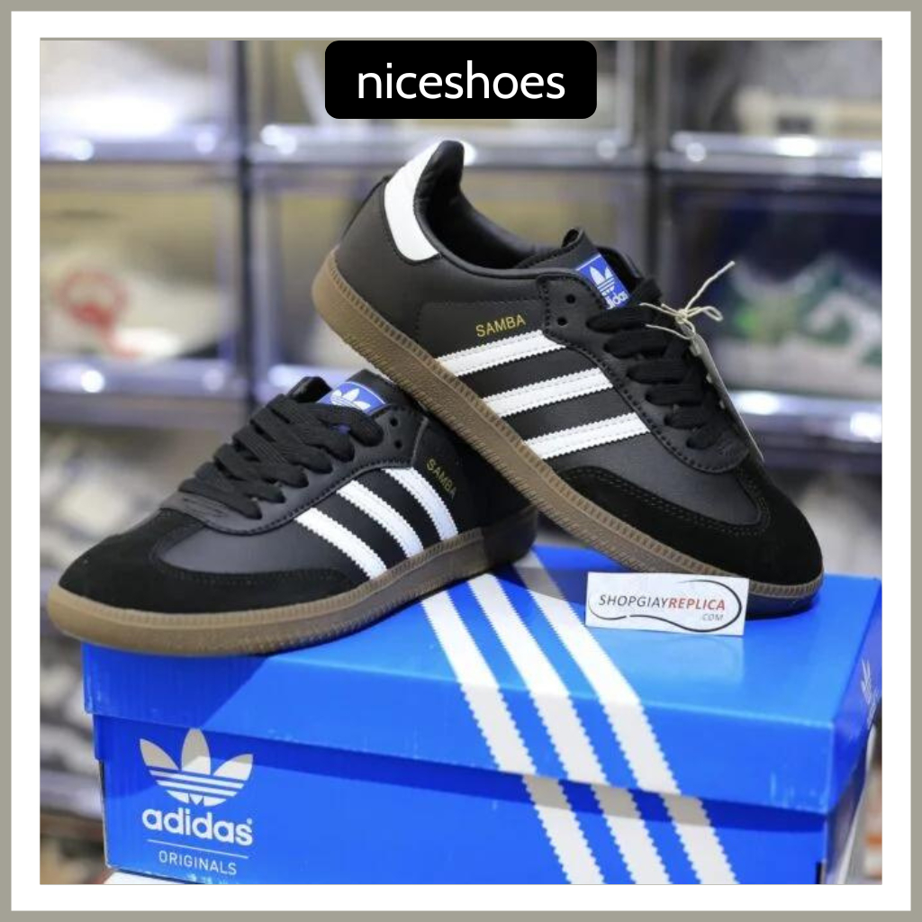 Giày Adidas Samba Trắng Đen, Giày Adidas Sọc Full Trắng Đen Kiểu Dáng Thể Thao Full Bill Box - Niceshoes | BigBuy360 - bigbuy360.vn