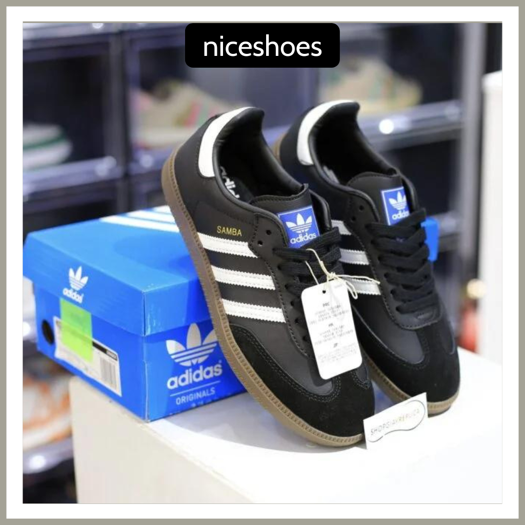 Giày Adidas Samba Trắng Đen, Giày Adidas Sọc Full Trắng Đen Kiểu Dáng Thể Thao Full Bill Box - Niceshoes | BigBuy360 - bigbuy360.vn