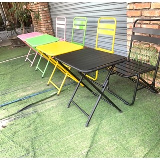 Bàn Cafe Xếp Gọn - Bàn gấp gọn sắt mặt nan sơn tĩnh điện nhiều màu sắc - 60x40x53 - Hovevuive