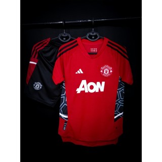 Set bộ quần áo Training Manchester, Áo bóng đá Training MU vải thái cao cấp phom 43-90kg