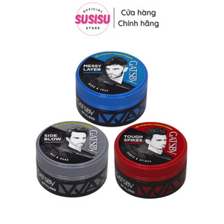 Sáp wax tạo kiểu tóc nam GATSBY silde blow/mess layer/tough spikes styling wax 75g| xáp vuốt tóc nam giữ nếp