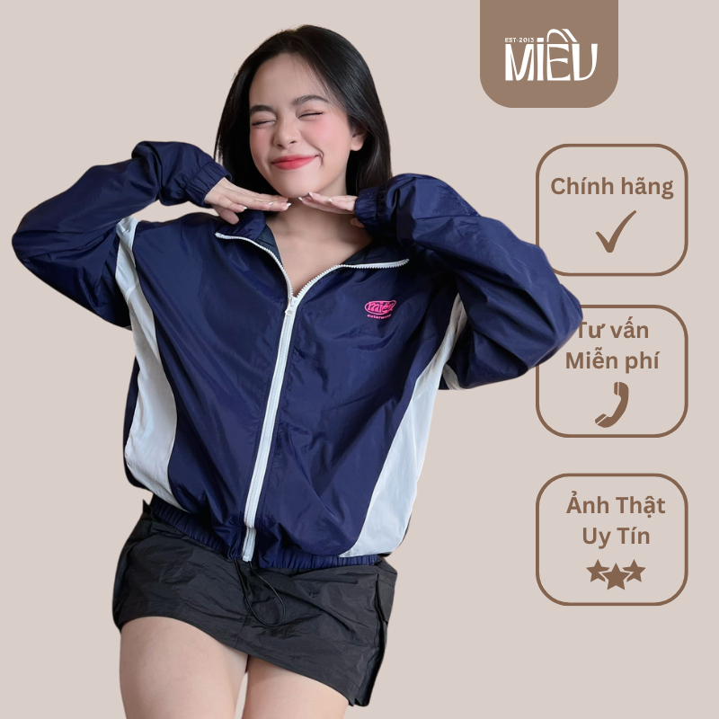 Áo khoác dù 2 lớp phong cách hình logo in nổi Oram Miều Est.2013