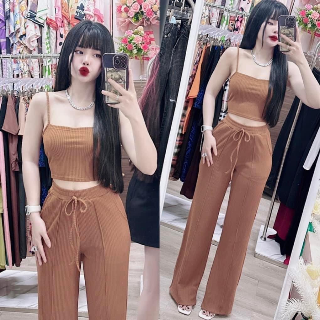 Đồ bộ quần dài ống rộng nữ Gugumi (đồ bộ nữ,đồ ngủ nữ,đồ mặc nhà, set đồ bộ nữ, bộ nữ,bộ ngủ nữ,đồ b