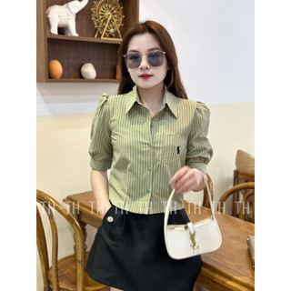 Sơ mi kẻ cổ đức thêu logo ngựa