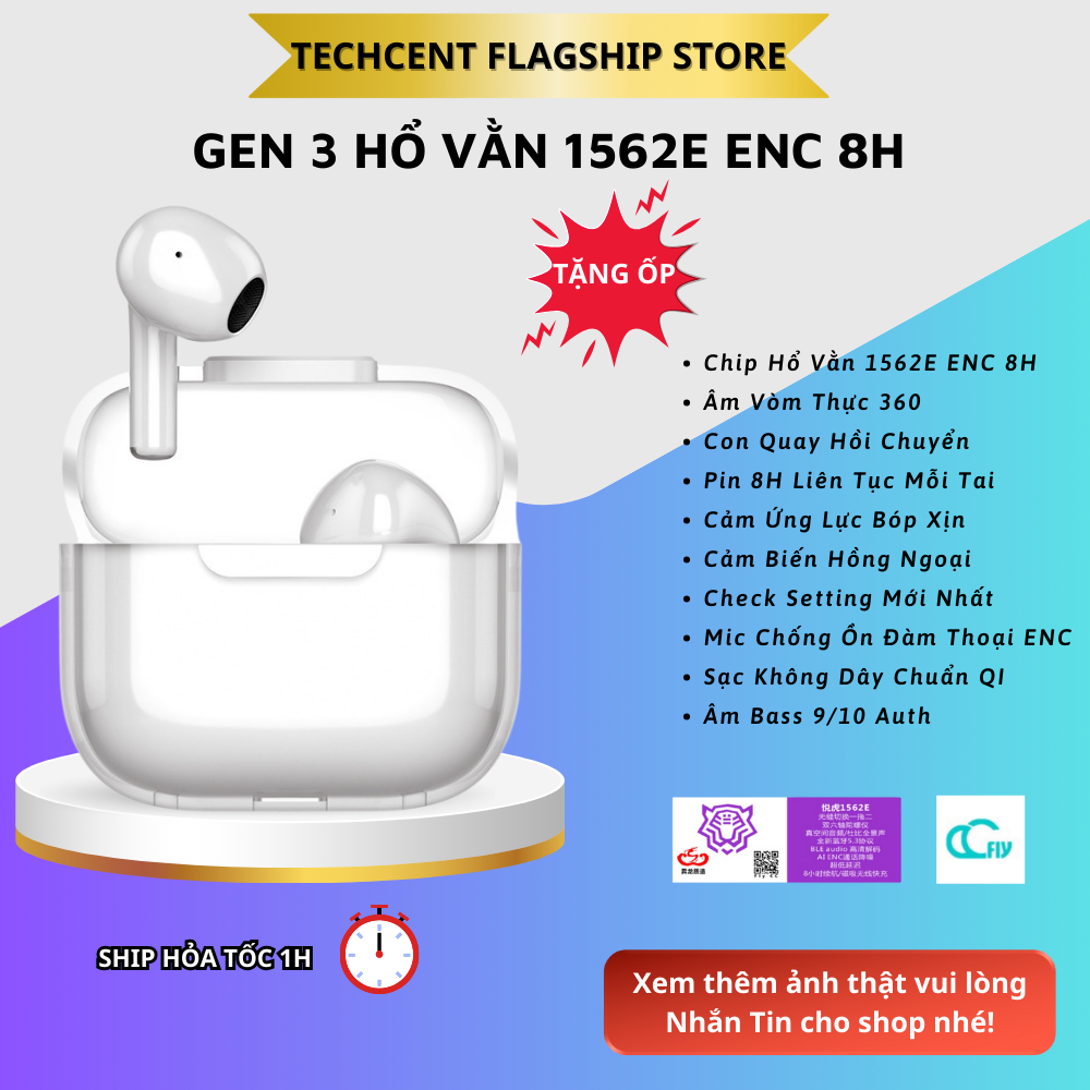 Tai Nghe Tiger Gen3 1562E ENC Âm Vòm Thật Chính Hãng Hổ Vằn