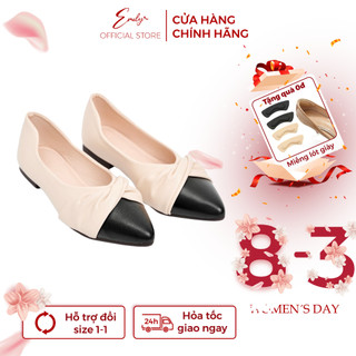 Giày bệt EMILY Giày Búp Bê Da Lì Quai Xoắn Dáng Basic Thanh Lịch Da Mềm Đế Cao Su Êm Chân - EB44M