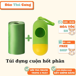 Hộp đựng bao rác hốt phân chó mèo kèm 1 cuộn bao rác mini - Đảo Thú Cưng