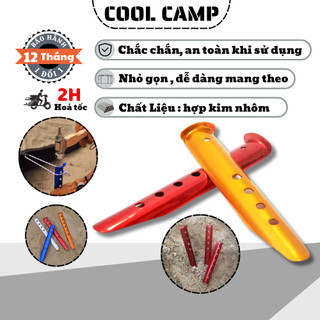 Cọc Ghim Lều Hợp Kim Nhôm Cắm Trại Dã Ngoại Dùng Căng Mái Tăng Lều, Cọc Neo Lều Chắc Chắn Chống Gió