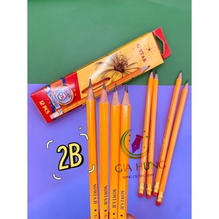 Hộp 12 cây bút chì gỗ chuốt g-star gs-009 2b
