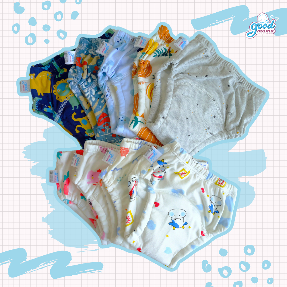 Combo 10 Quần Bỉm Vải Cotton Goodmama Chống Hăm Dành Cho Bé Size 80, 90