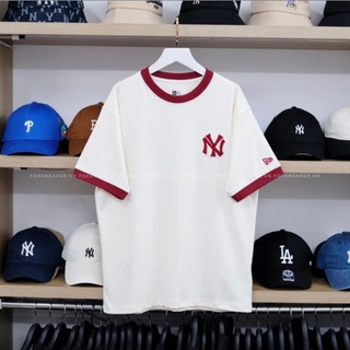 Áo phông ny mlb logo - áo phông cổ tròn phong cách trẻ trung năng động form rộng nam nữ <70kg pdpl50