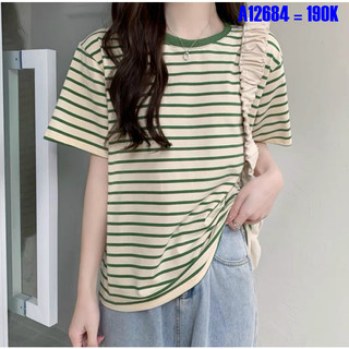 Áo thun kẻ cổ tròn TN