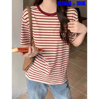 Áo thun kẻ cổ tròn TN