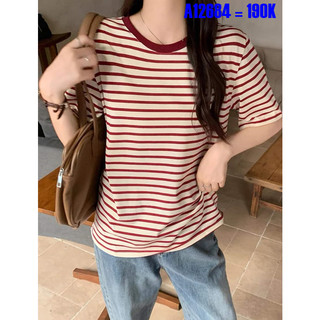 Áo thun kẻ cổ tròn TN