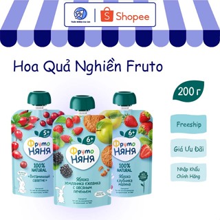 Hoa quả nghiền Fruto Mẫu Mới Cho Bé Ăn Dặm bổ sung dinh dưỡng đầy đủ cho