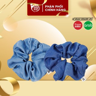 Merzy Dây Cột Tóc Scrunchies Jean Màu Denim, Xanh Mint, Màu Xám