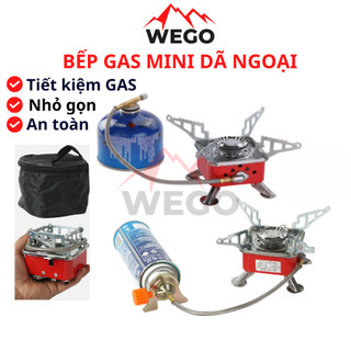 Bếp ga mini dã ngoại du lịch, bếp ga đơn chống gió gấp gọn đa năng tiện lợi - WEGO