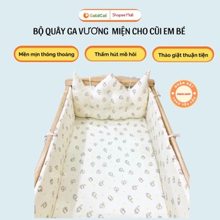 Quây Cũi Cho Bé GOLDCAT Và Ga Bọc Đệm Thiết Kế 1 Đầu Vương Miện, Dùng Cho Mọi Loại Cũi