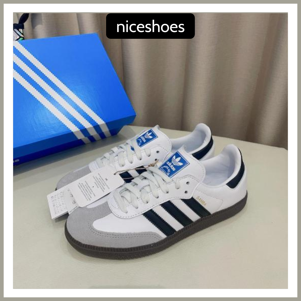 Giày Adidas Samba Trắng Đen, Giày Adidas Sọc Full Trắng Đen Kiểu Dáng Thể Thao Full Bill Box - Niceshoes | BigBuy360 - bigbuy360.vn