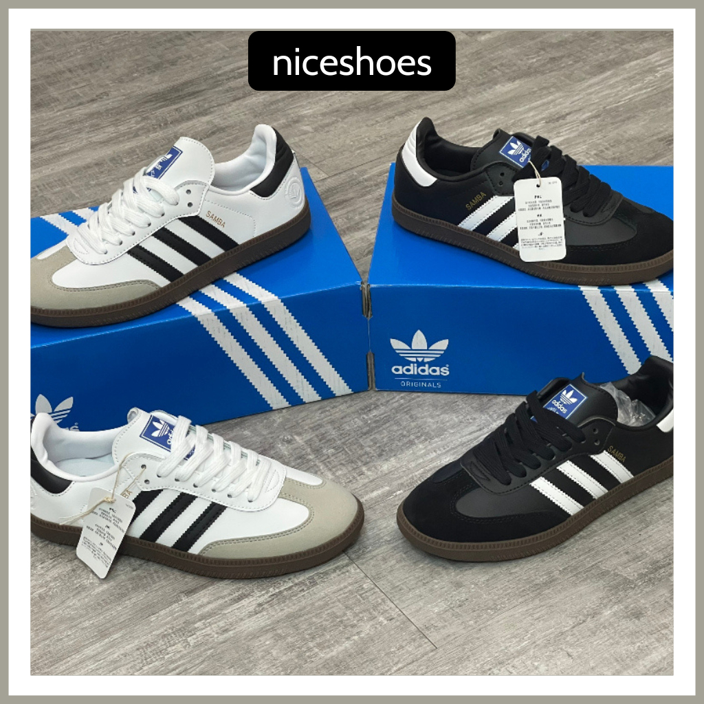 Giày Adidas Samba Trắng Đen, Giày Adidas Sọc Full Trắng Đen Kiểu Dáng Thể Thao Full Bill Box - Niceshoes | BigBuy360 - bigbuy360.vn