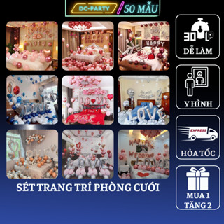 Trang trí phòng cưới tân hôn đám cưới,Set trang trí phòng cưới đám cưới,Bóng bay trang trí phòng cưới