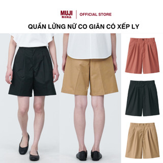 Quần Lửng Nữ Co Giãn Có Xếp Ly MUJI