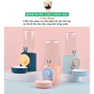 Bình nước gắn lồng cho chó mèo - Bình nước gắn lồng cấp nước tự động cho chó mèo 500ml