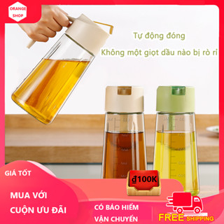 ORANGE 2024 Hộp đựng dầu ăn mới Cảm biến trọng lực chuyển mạch tự động 630ml, miệng chai chống rò rỉ