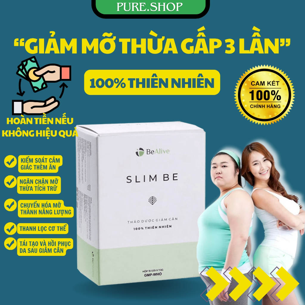 Giảm Cân SLIM BE của BEALIVE Chính Hãng MERRY STORE SLimBe Giúp Giảm Cân An Toàn Giảm 2 đến 3 Kg Sau 15 Ngày