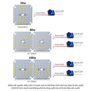 Vỉ mạch đèn Led 220v 100w 80w 50w thay thế mạch bóng đèn mắt chip Led siêu sáng +nguồn driver