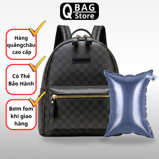 Balo da thời trang nam nữ, balo karo Lv da PU, cặp đi học cao cấp size 42