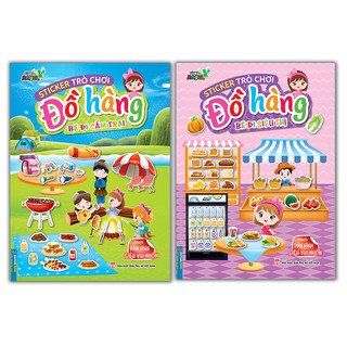 Sách - combo 2c Sticker Trò chơi đồ hàng - Bé đi siêu thị và Bé đi cắm trại