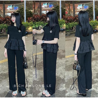 Set bèo babydoll kèm tag có kèm ảnh chụp thật