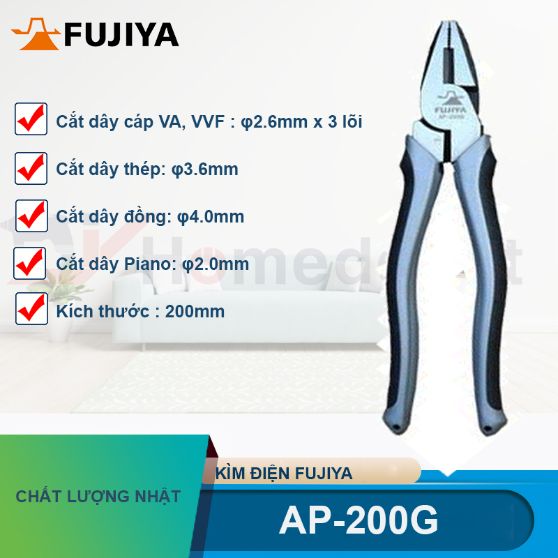 Kìm điện Fujiya AP-150G AP-175G AP-200G 6"(150mm) 7"(175mm) 8''( 200mm)