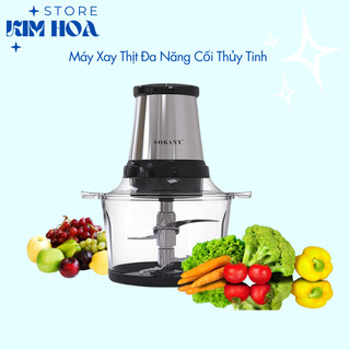 Máy xay thịt đa năng cối thủy tinh công suất 800w dung tích 2l xay nhuyễn mọi loại thực phẩm yunoza