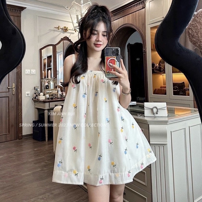 Váy Nữ, Váy Babydoll 2 Dây Hoạ Tiết Hoa Phong Cách Tiểu Thư Siêu Xinh | BigBuy360 - bigbuy360.vn