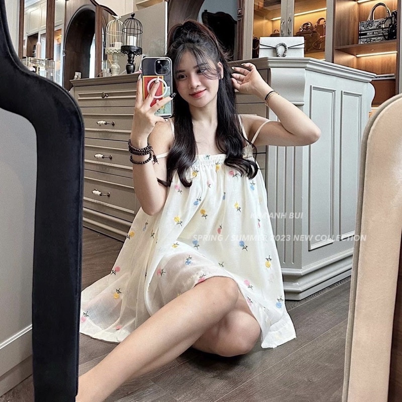 Váy Nữ, Váy Babydoll 2 Dây Hoạ Tiết Hoa Phong Cách Tiểu Thư Siêu Xinh | BigBuy360 - bigbuy360.vn