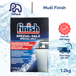 Muối rửa bát finish 4kg, 2kg, 1.2kg cho Máy rửa bát ly, Muối rửa chén finish, Muối làm mềm nước hàng chính hãng Đức